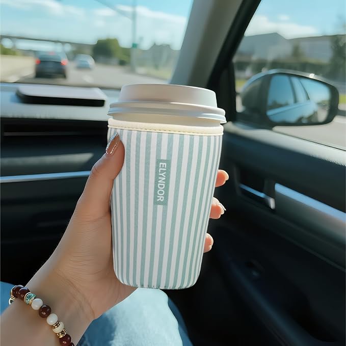 Reusable Insulated Sleeve for Iced Coffee Cup, Coffee Neoprene Sleeve for Cold - Image 2