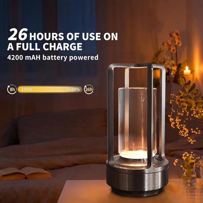 2 Pack Cordless Table Lamps, Rechargeable LED Decorative Lamp - Image 5