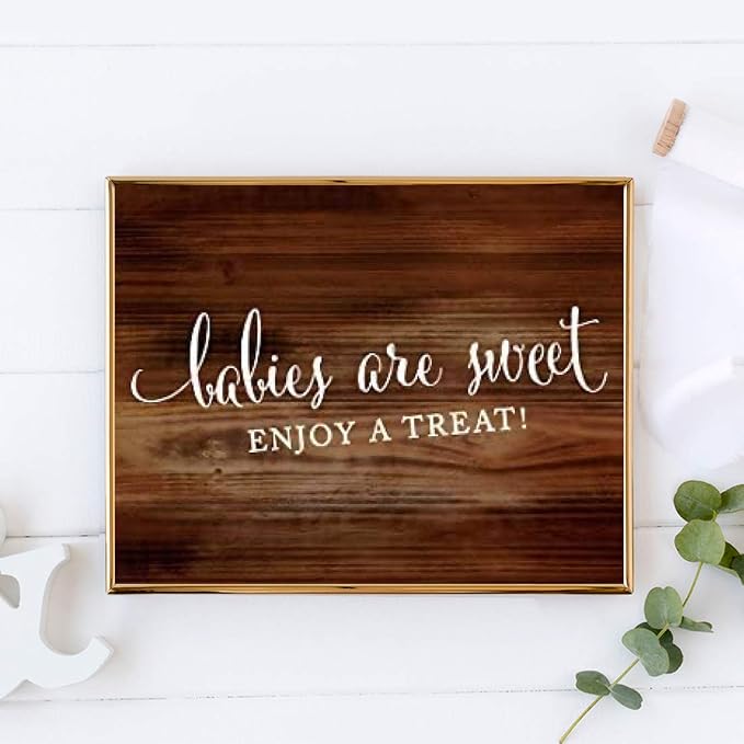 Andaz Press Baby Shower Party Signs, Rustic Wood Print, 8.5x11-inch, Babies are - Image 2