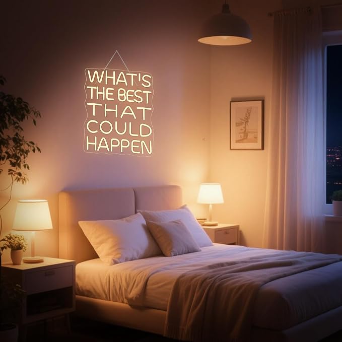 What's The Best That Could Happen Neon Sign Bars Adjustable Brightness Art neon - Image 2