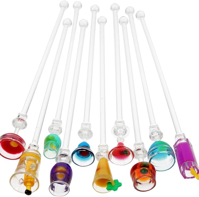 Cabilock 10pcs Cocktail Mixing Sticks Glass Stirring Rod Cocktail Swizzle by cabilock