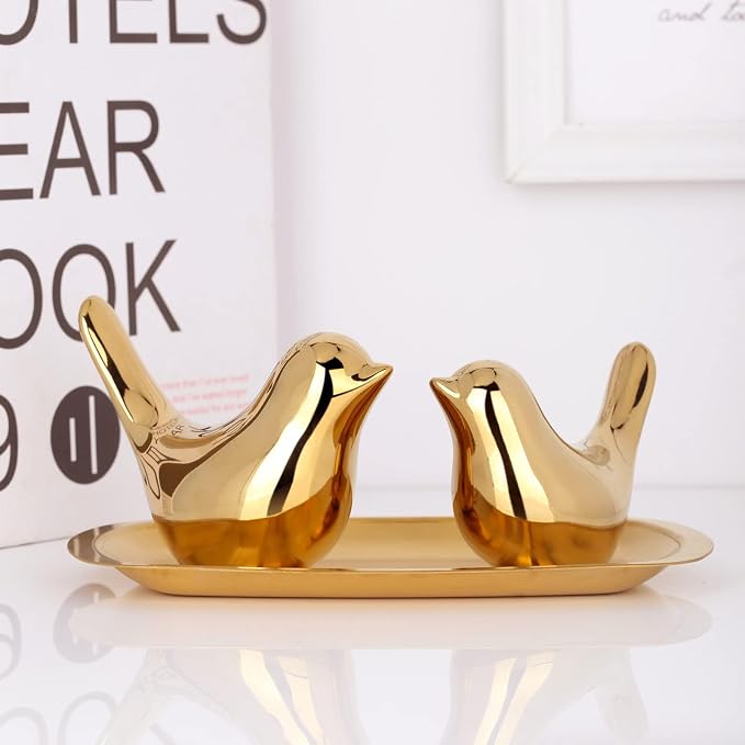 XMGZQ 2 Pcs Gold Decor Accents, Small Animal Statues, Modern Home Decorative - Image 7