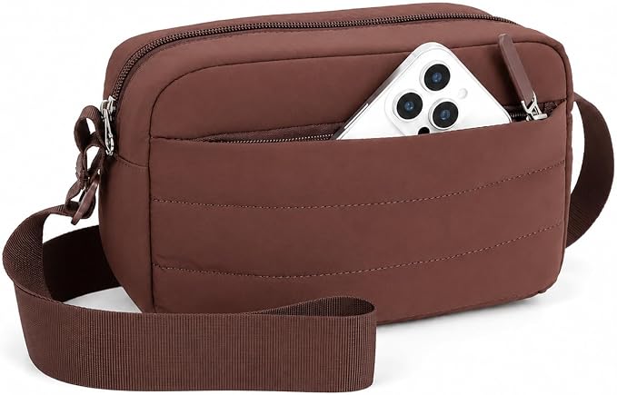 FHELAD Small Crossbody Bag for Women, Compact Puffer Camera Bag by FHELAD