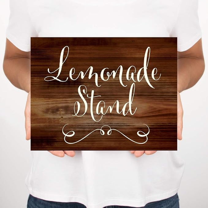 Andaz Press Wedding Party Signs, Rustic Wood Print, 8.5x11-inch, Lemonade Stand - Image 3