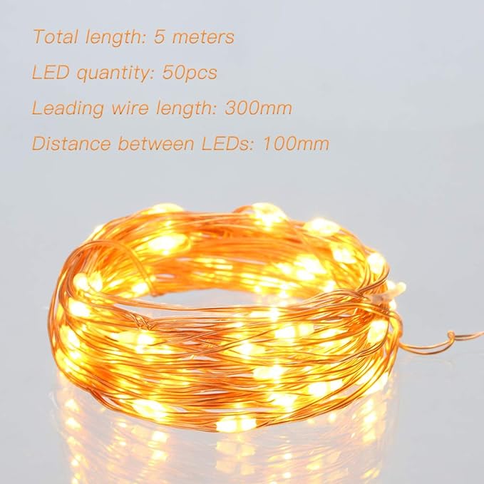Ariceleo Led Fairy Lights Battery Operated, 4 Packs Mini Battery Powered Copper - Image 3