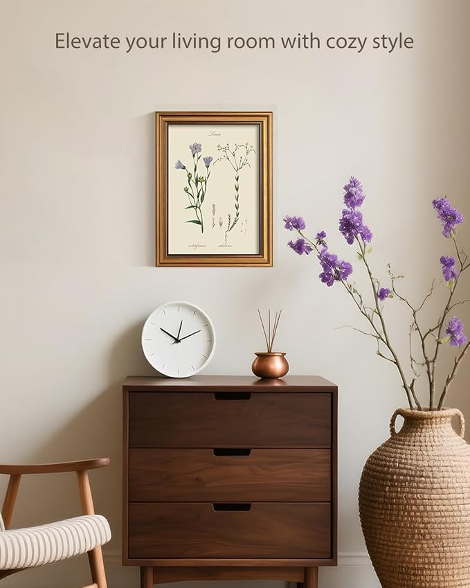 ARPEOTCY Vintage Botanical Wall Art Framed, Antique Floral Illustration - Image 3