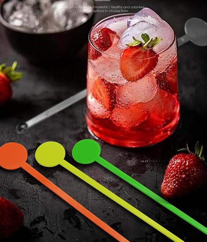 Brccee AC 100PCS 7 Inches Cocktail Swizzle Sticks, Disposible Plastic Drink - Image 4