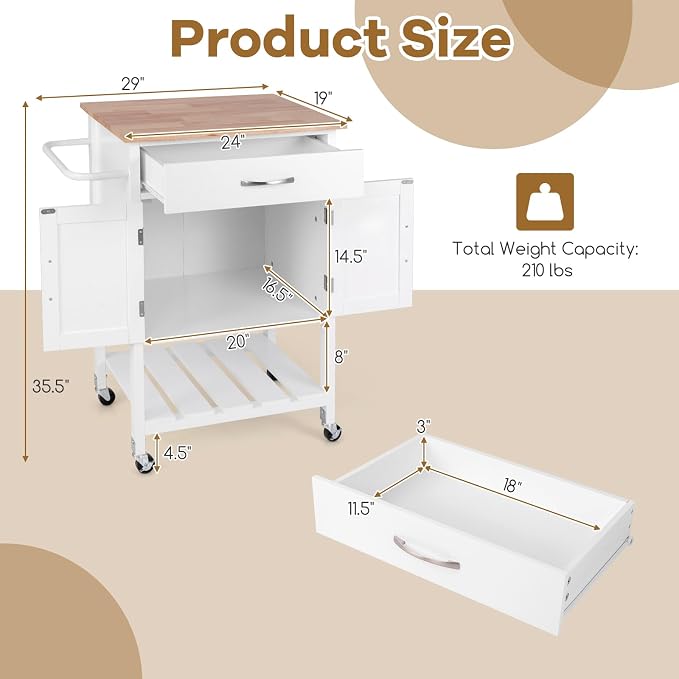 Giantex Kitchen Island Cart - Image 5