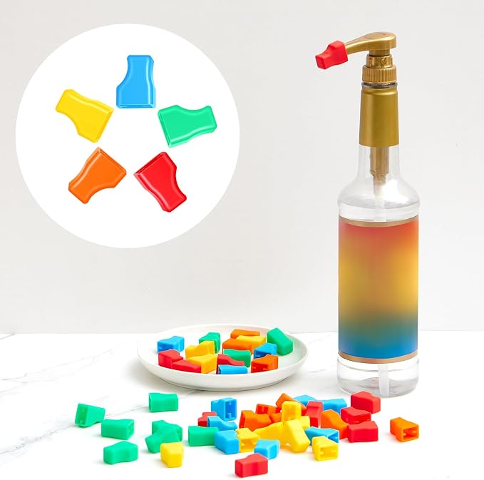 Zhehao 20 Pcs Coffee Syrup Pump Tip Cap Pourer Covers Rubber Caps Fits - Image 6