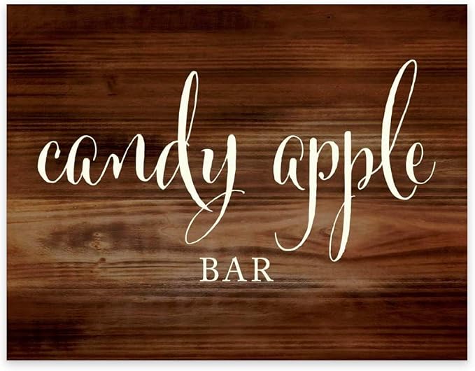 Andaz Press Wedding Party Signs, Rustic Wood Print, 8.5x11-inch, Candy Apple by AndazPress