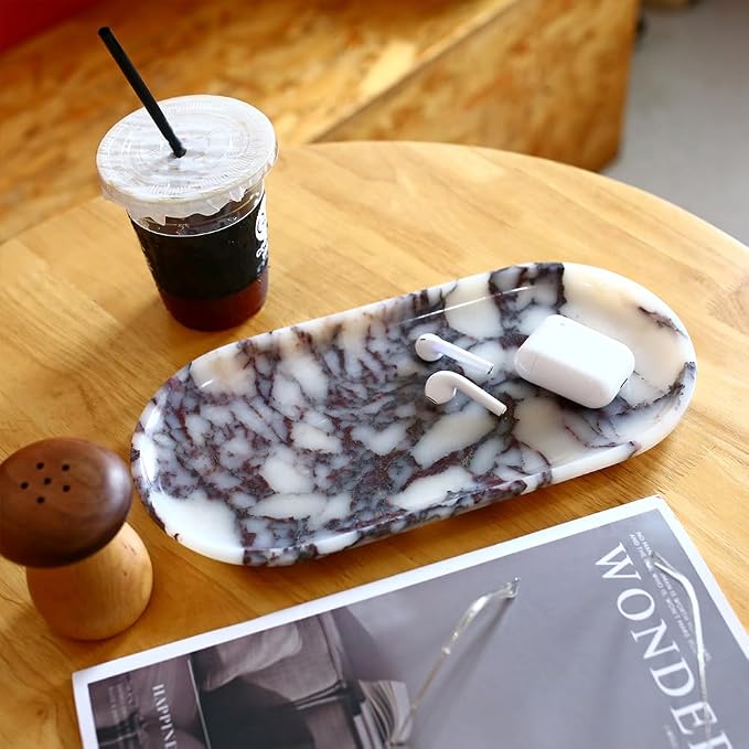 DUANYAN Natural Marble Tray, Coffee Table, Paper Cup, Cake Display, Coffee bar - Image 4