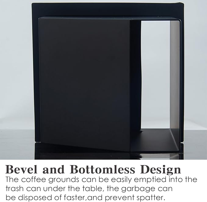 Stainless Steel Espresso Coffee Ground Knock Box Chute, Built-in Desktop Waste - Image 8