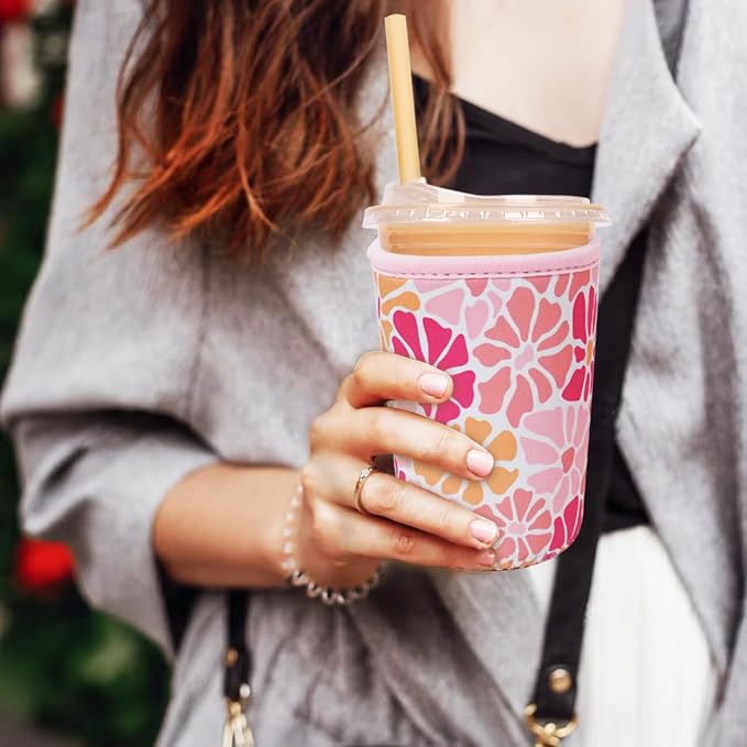 Reusable Insulated Neoprene Iced Coffee Cup Sleeve, Durable Drink Sleeve - Image 3