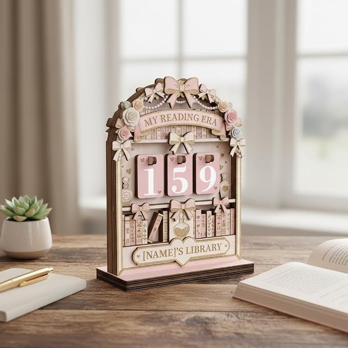 Personalized Book Read Tracker, Wooden Books Read This Year Counter, Reading - Image 4