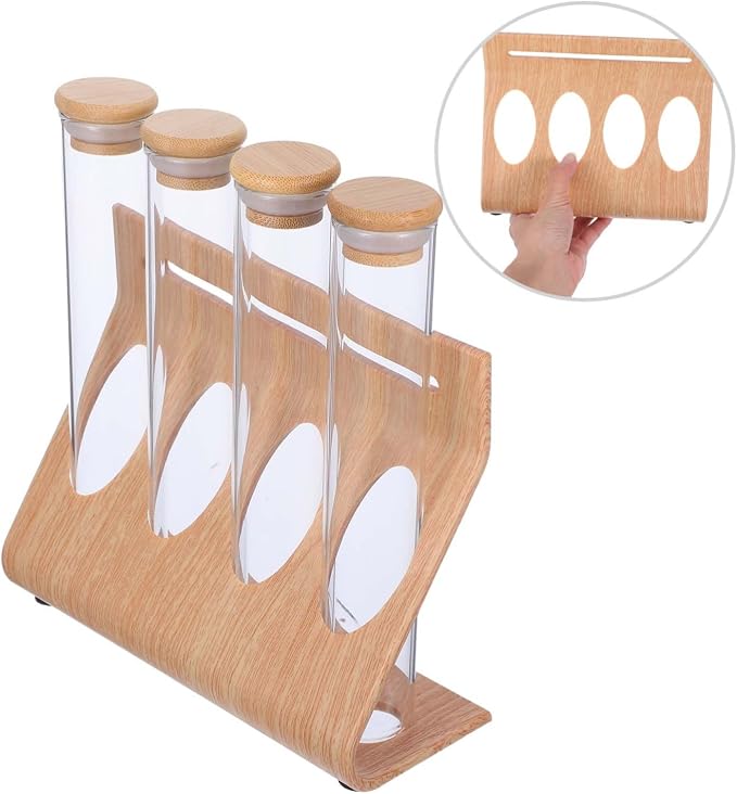 Cabilock 1set Coffee Beans Display Rack Shelf Clear Test Tube Holder - Image 8