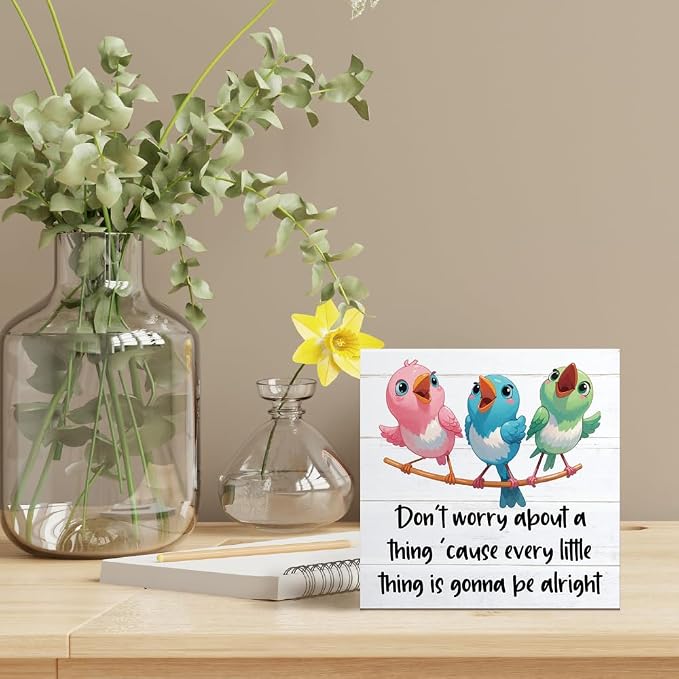 Don't Worry about A Thing Cause Every Little Thing Gonna Be Alright Wooden Box - Image 5