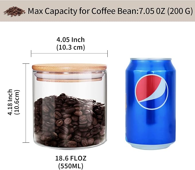 18 Oz/550 ML Glass Jar with Lid, - Image 3