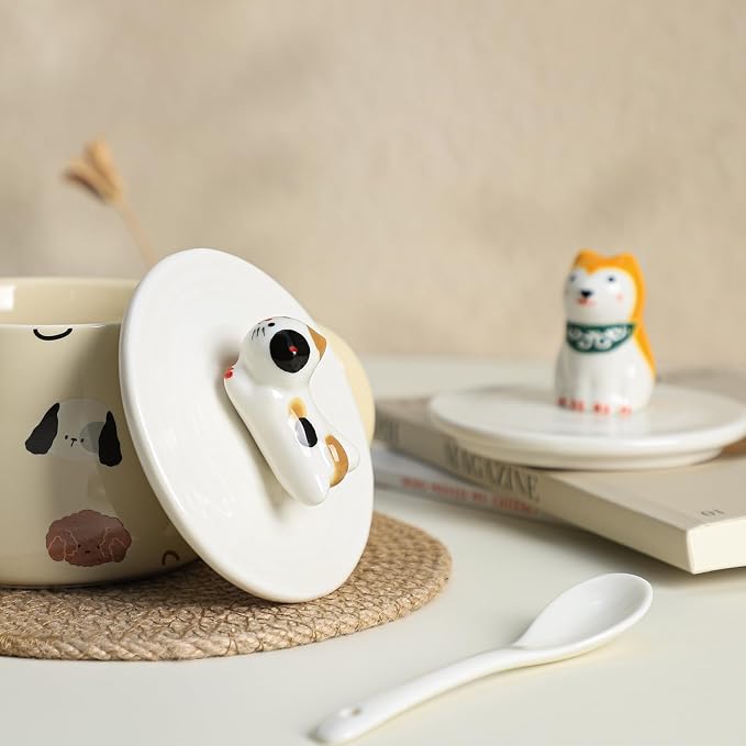 Sizikato 2pcs Porcelain Mug Lid, 4 Inch Ceramic Cup Lid - Image 4