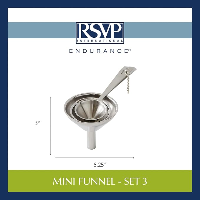 RSVP International Endurance Collection Kitchen Spice Jar/Oil Bottle Funnel - Image 10