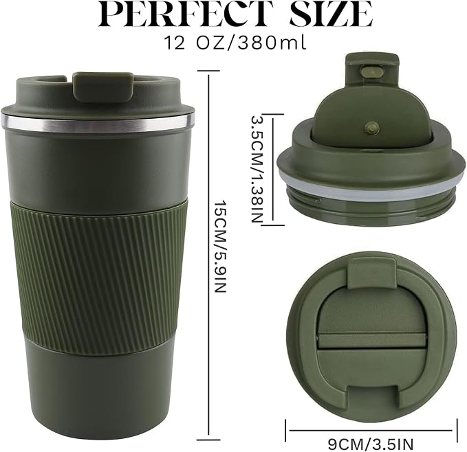 YINBAOGE Insulated Travel Coffee Mug, Spill & Leak Proof, Portable To Go - Image 3