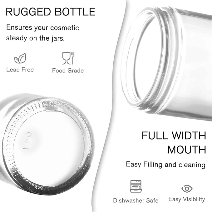 Small Glass Jars with Lids, 4 oz Glass Jars with Plastic Woodgrain Lids & Inner - Image 2