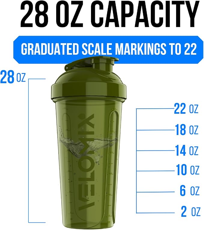 VELOMIX -2 Pack- 28 oz Protein Shaker Bottles - Image 4