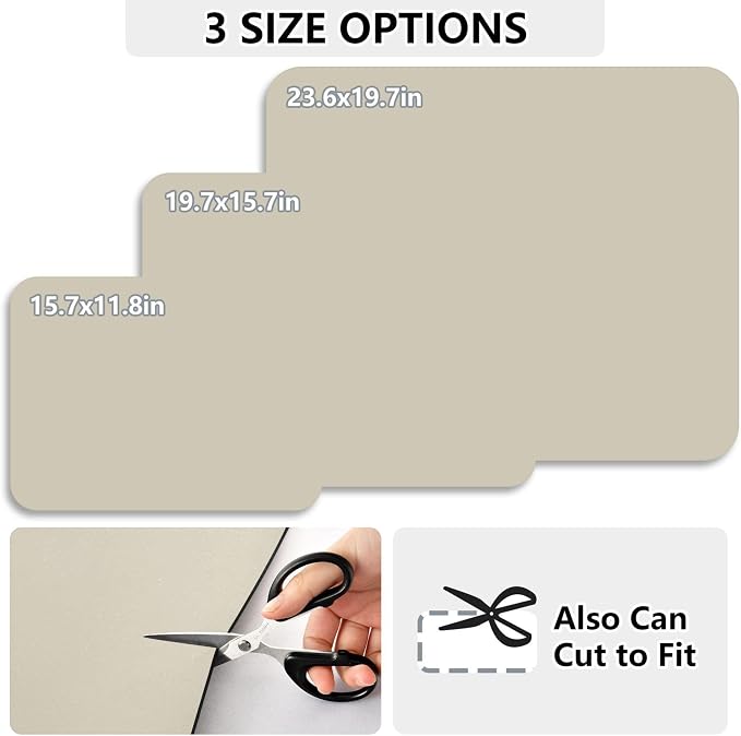 Beige Dish Drying Mat for Kitchen Counter No-slip Rubber Bottom Dish Drying Pad - Image 2