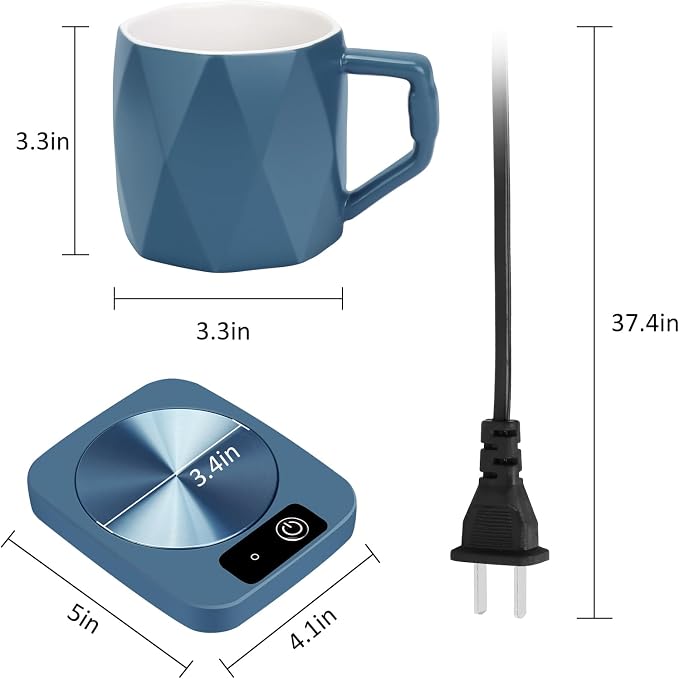 Electric Coffee Warmer with Ceramic Mug, 131 Fahrenheit Temperature Control - Image 7