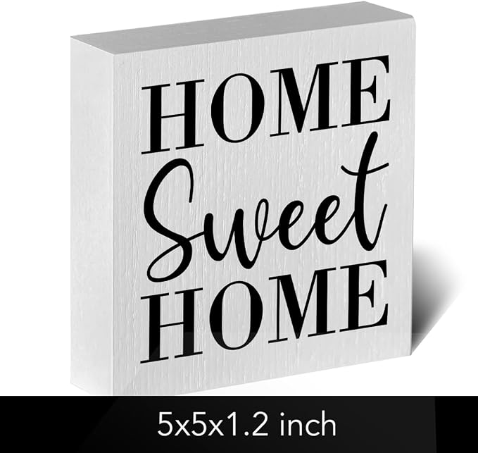Home Sweet Home Rustic Farmhouse Style Wood Sign Art 5 x 5 Inch Wooden Box - Image 2