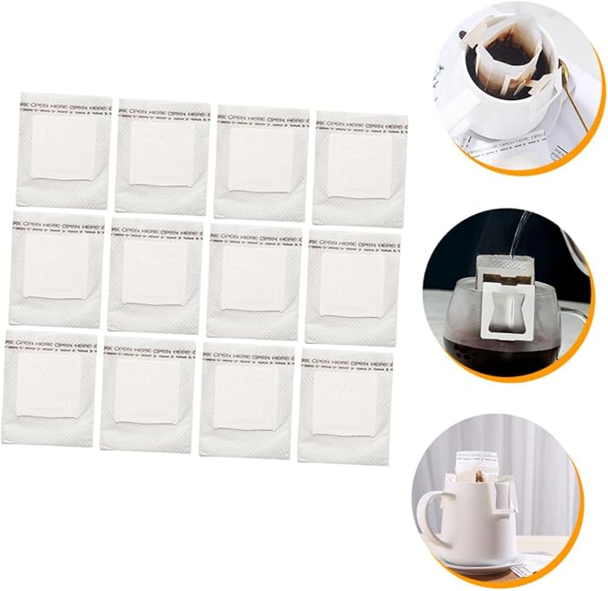 PRETYZOOM 50pcs Hand-poured Filter Coffee Filters Drip Tea Bags - Image 2