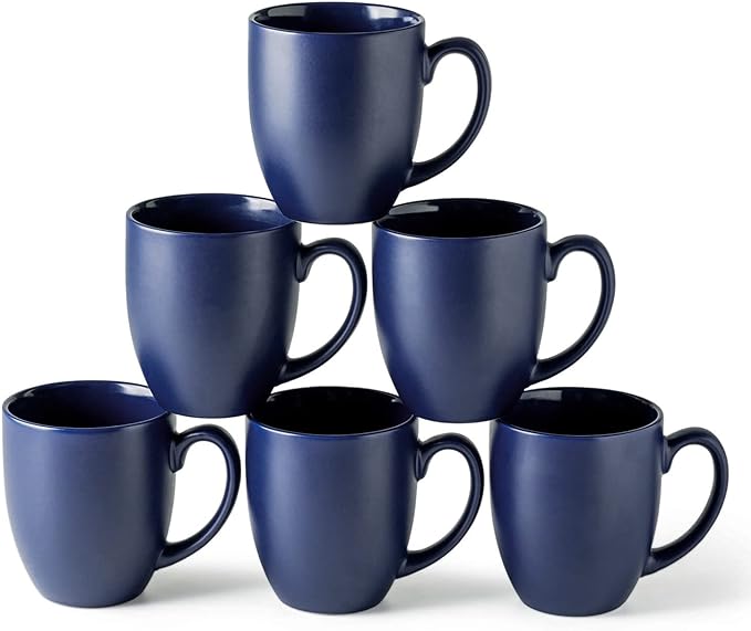 AmorArc 16oz Coffee Mugs Set of 6, Large Ceramic Coffee Mugs by AmorArc