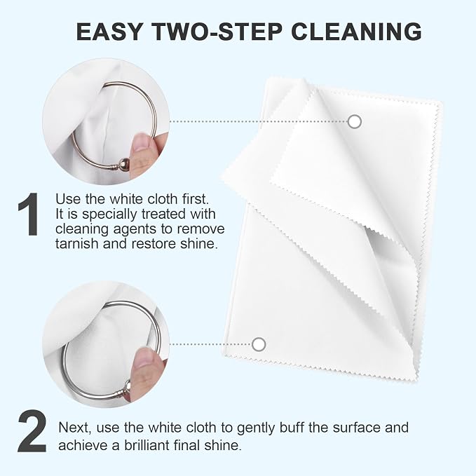 SEVENWELL 2pcs Silver Polishing & Cleaning Cloth, Sterling Silver Silverware - Image 3