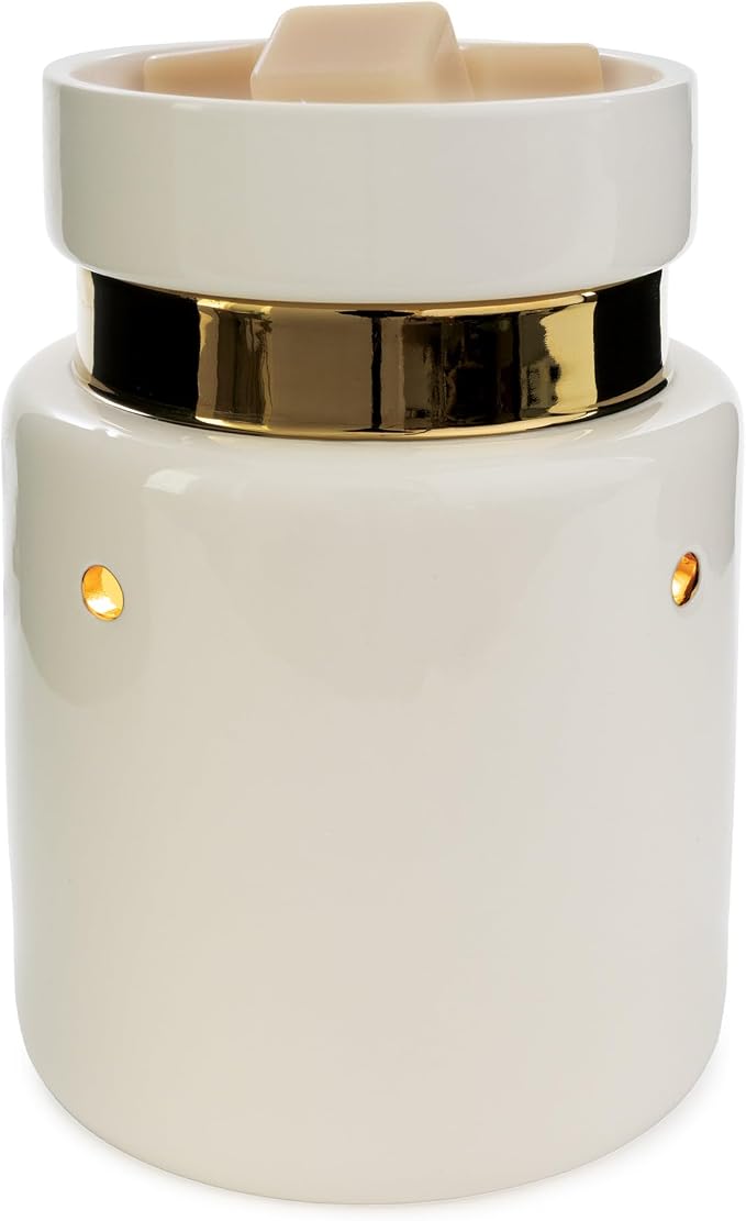 Candle Warmers ETC White & Gold Illumination Fragrance Warmer by CandleWarmersEtc