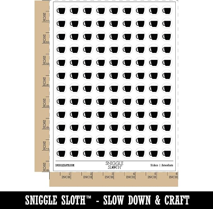 Coffee Mug Cup Solid 200+ Round Stickers - Image 2