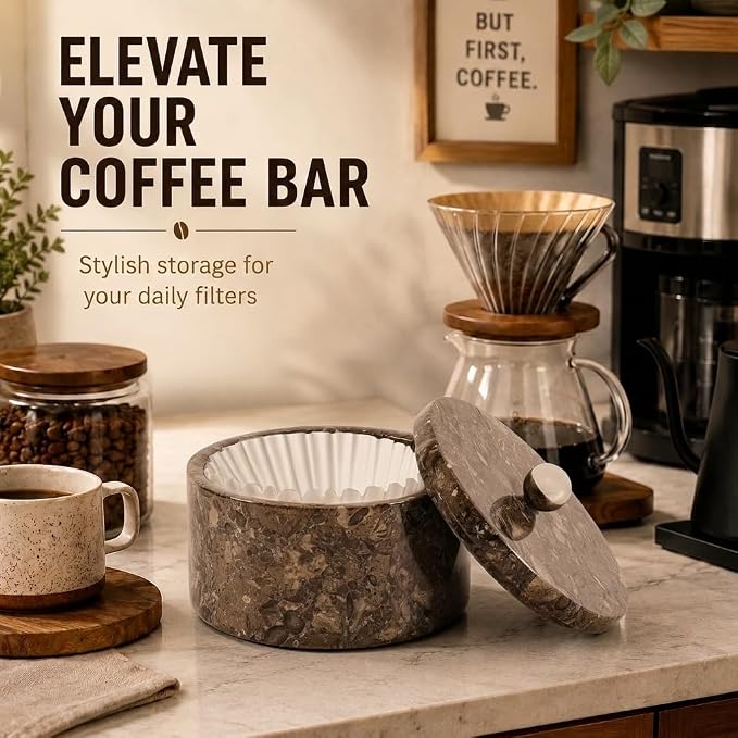 Marble Coffee Filter Holder – 6 inch Handmade Oceanic Coffee Filter Holder - Image 5