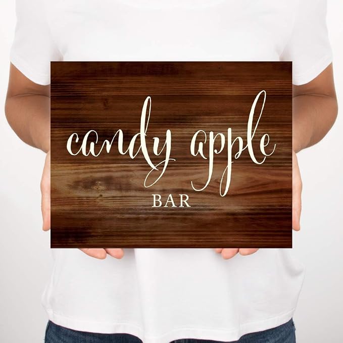 Andaz Press Wedding Party Signs, Rustic Wood Print, 8.5x11-inch, Candy Apple - Image 5