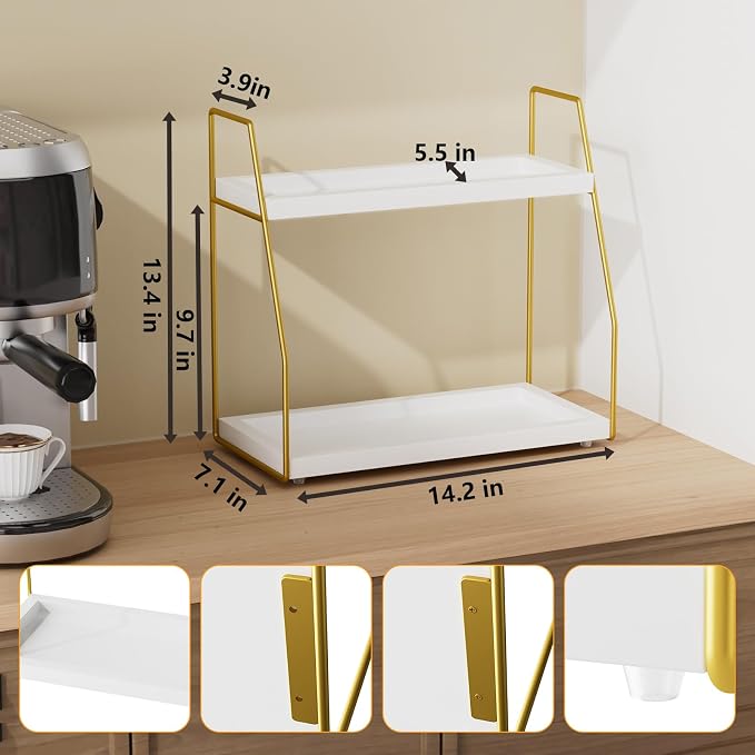 Coffee Organizer Station for Countertop, 2 Tier Coffee Accessories for Coffee - Image 3
