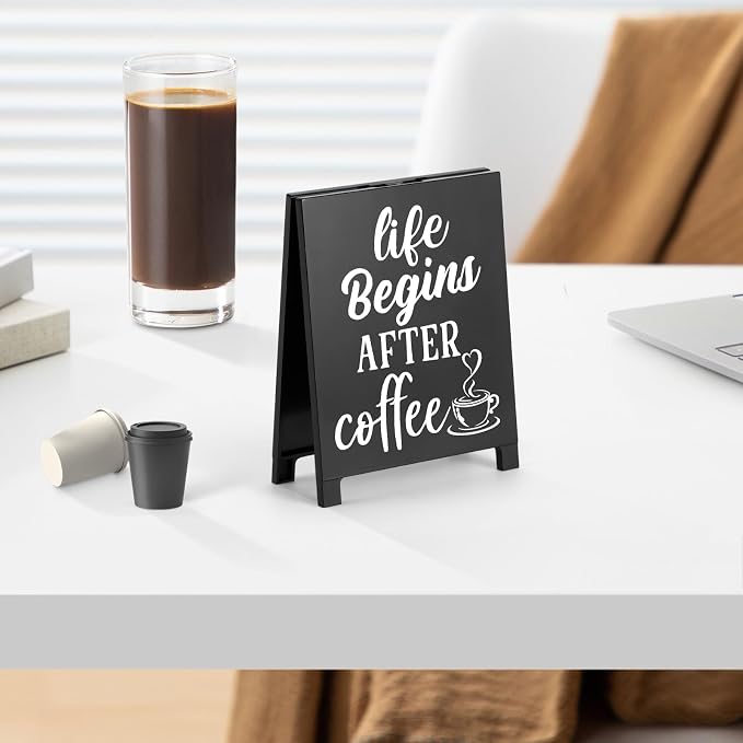 Life Begins After Coffee Desk Decor Sign Retro Coffees Shop Table Display - Image 3