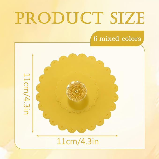 6PCS Silicone Cup Lids Airtight Creative Diamond Mug Cover Glass Cup Covers - Image 2