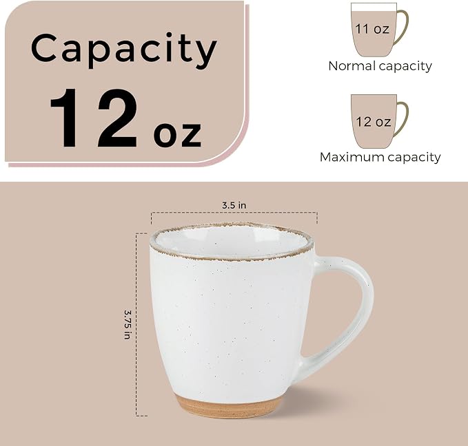 AmorArc 12oz Ceramic Coffee Mugs set of 6, Stylish Coffee Mugs - Image 4