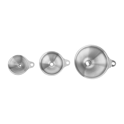 Fox Run Metal Kitchen Funnel Set, and 1.5" Stainless Steel Funnels - Image 8