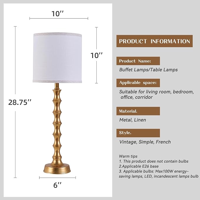 28.75" Buffet Table Lamps Set of 2 - Image 2