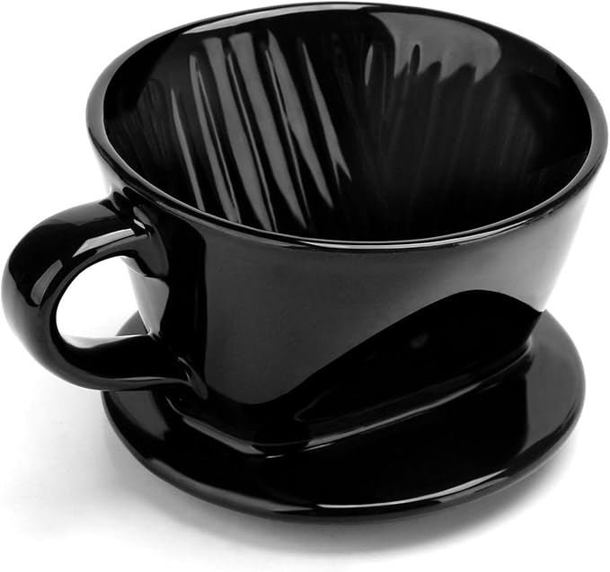 Segarty #2 Pour Over Coffee Maker, Single Cup Black Ceramic Coffee Dripper by Segarty