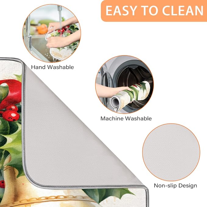 Dish Drying Mat, Kitchen Counter Quick Dry Pads - Image 4