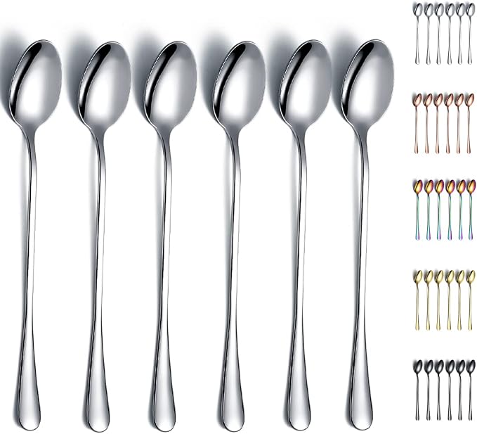 Kyraton Stainless Steel 7.5" Long Handle Iced Tea Spoons by Kyraton