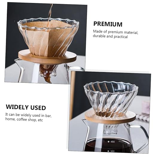 KALLORY 1Set High Borosilicate Glass Coffee Drip Filter Cup - Image 3