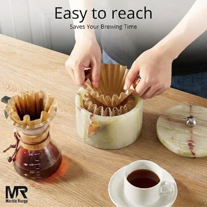 Marble Coffee Filter Holder – 6 inch Handmade Green Onyx Coffee Filter Holder - Image 3