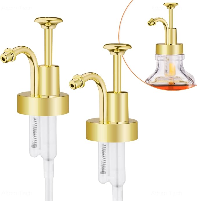 NiHome Syrup Pump Dispenser 2-Pack, Coffee Bar Accessories, Fits 1.3" Bottle by NiHome