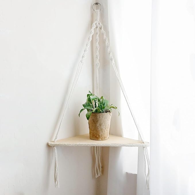 Artilady Macrame Corner Shelf Wall Hanging by Artilady