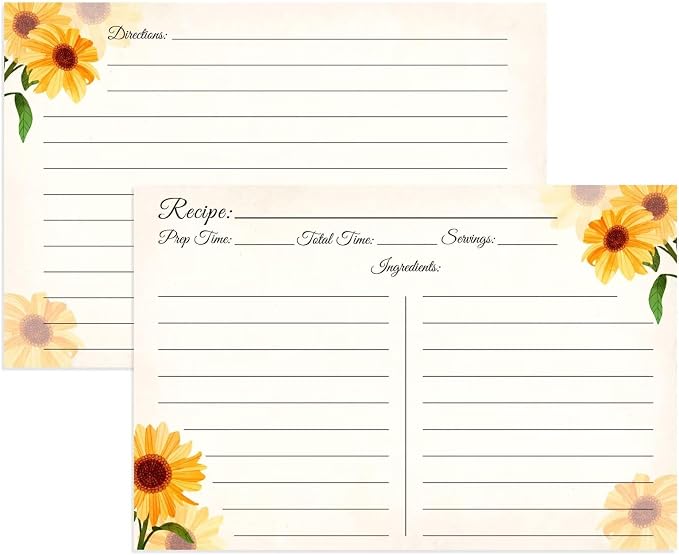 Recipe Cards 4x6, Premium Double-Sided Recipe Cards by LuBudingJoy